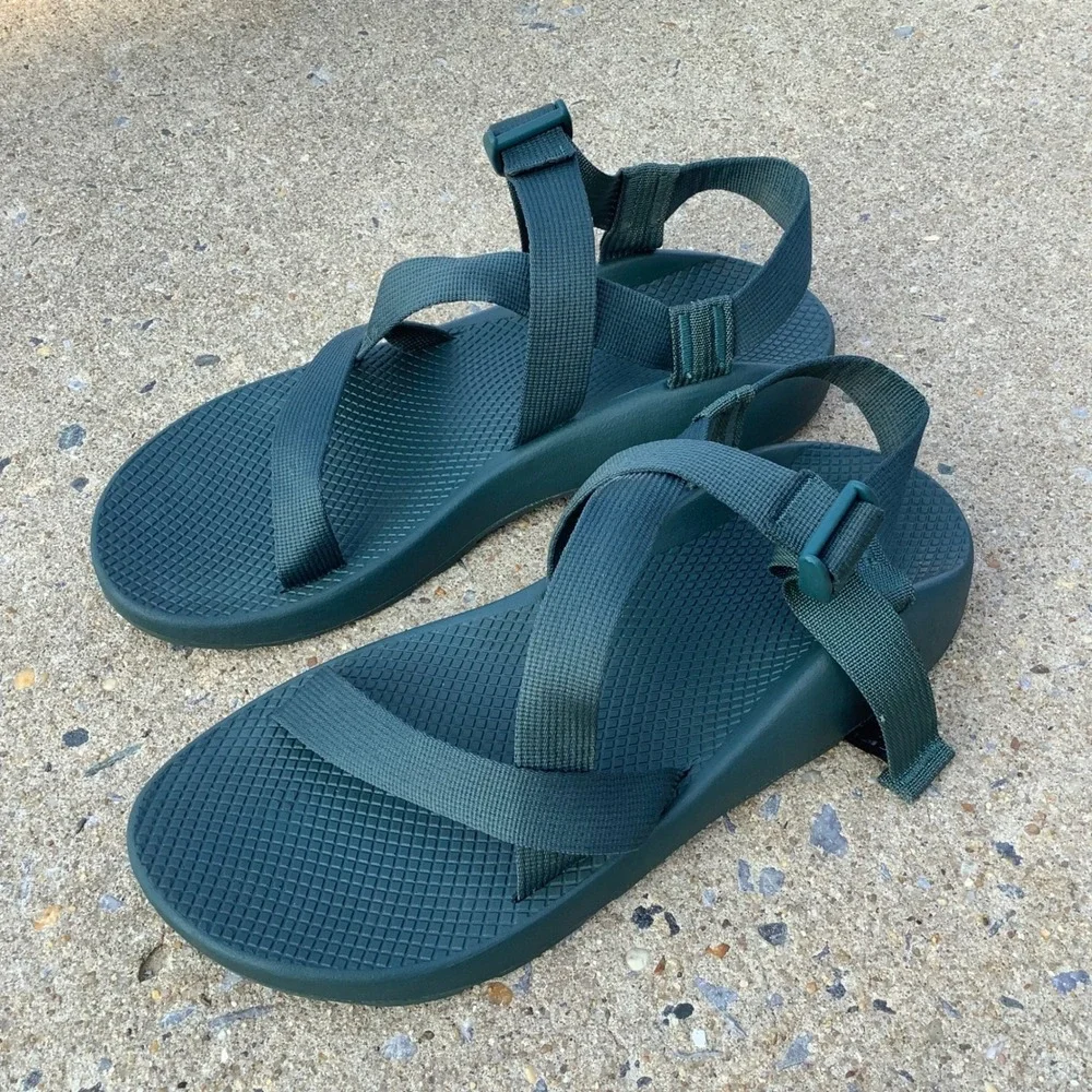Chaco Z1 Classic Sandals Mens 12 Forest Green Hiking Strappy Sport Shoes J107151